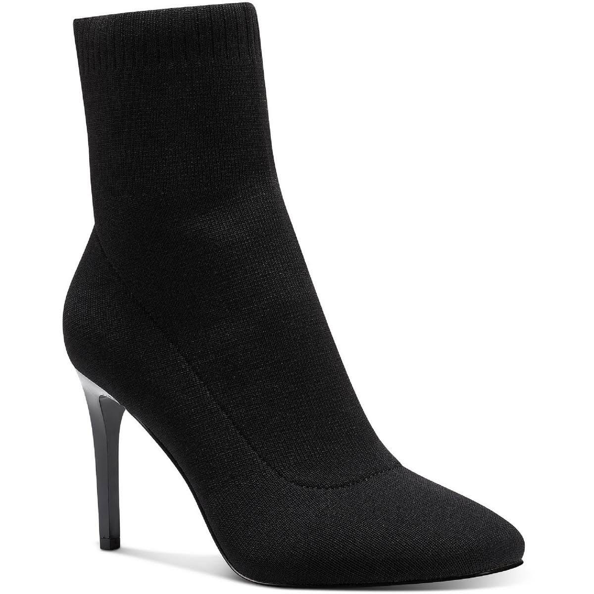 Chic Pointed Toe Black Knit Booties for Women | Image