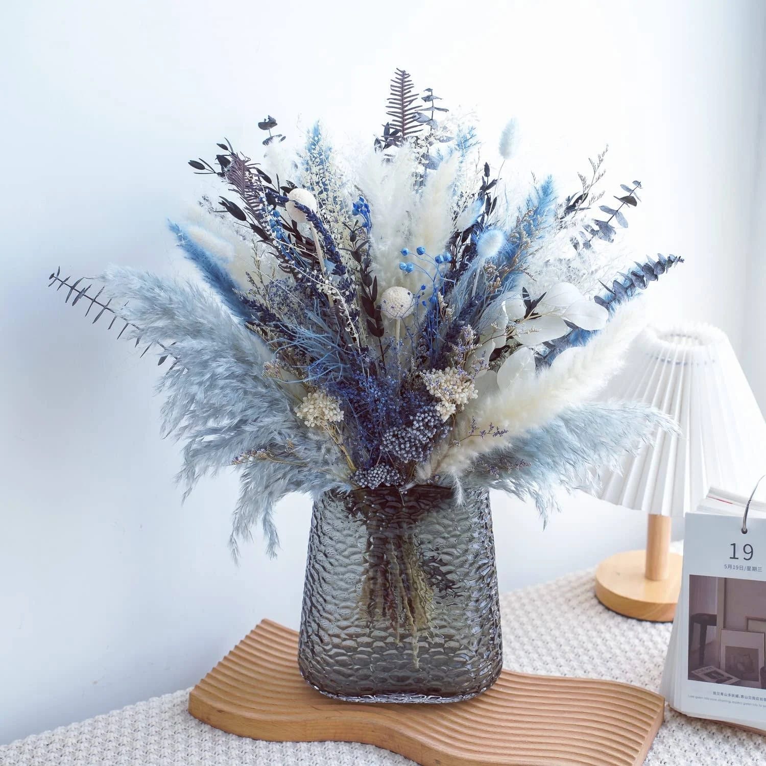 MUYEJI Boho Home Decor Pampas Grass Bouquet | Image