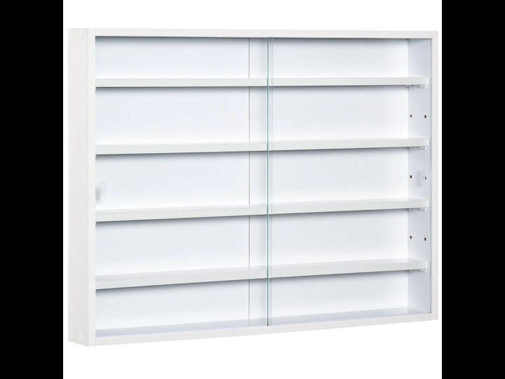 homcom-5-storey-wall-shelf-display-cabinet-w-2-glass-doors-and-4-adjustable-shelves-white-1