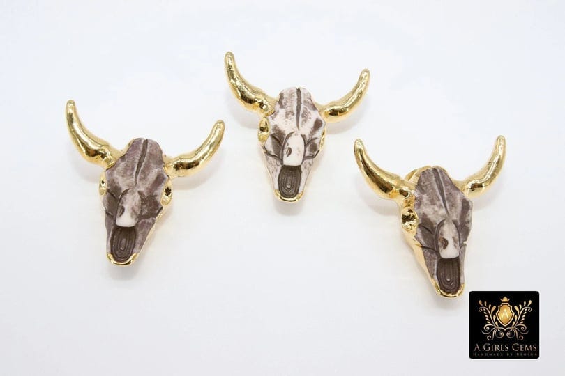 cow-skull-pendant-24-k-gold-bone-resin-longhorn-skull-cw-23-3-piece-1