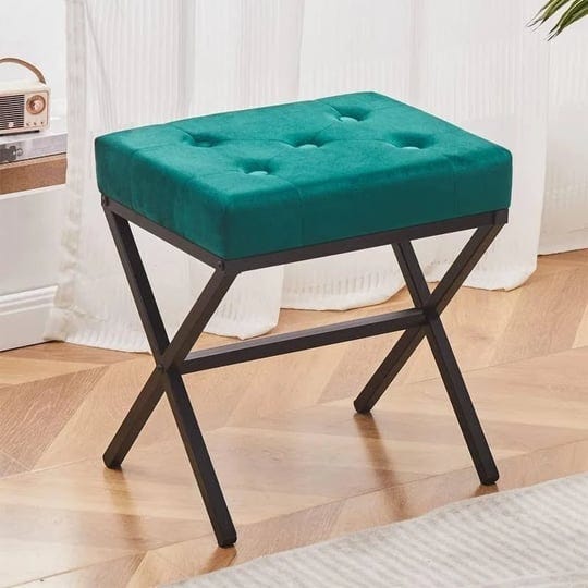 velvet-mulifunctional-ottomans-footstool-green-1