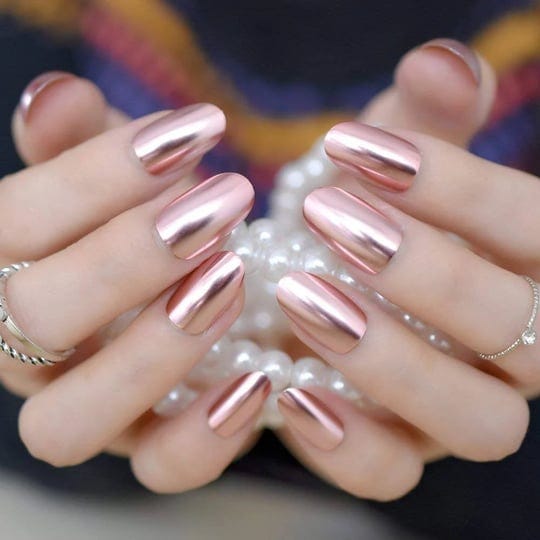 oval-mirror-fake-nails-light-pink-ladies-false-nails-cool-style-sexy-n-1