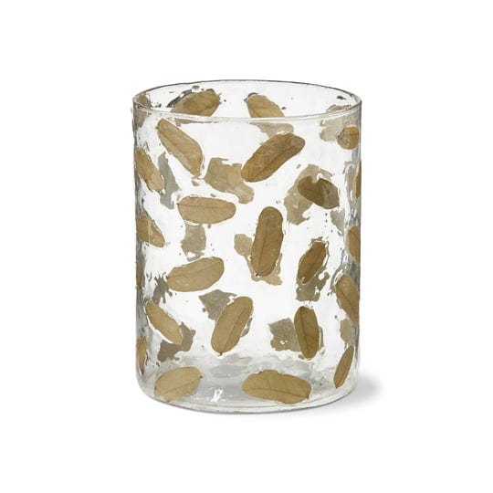 tag-botanica-clear-glass-pillar-candle-holder-with-embedded-small-brown-leaves-hurricane-3-9l-x-3-9w-1