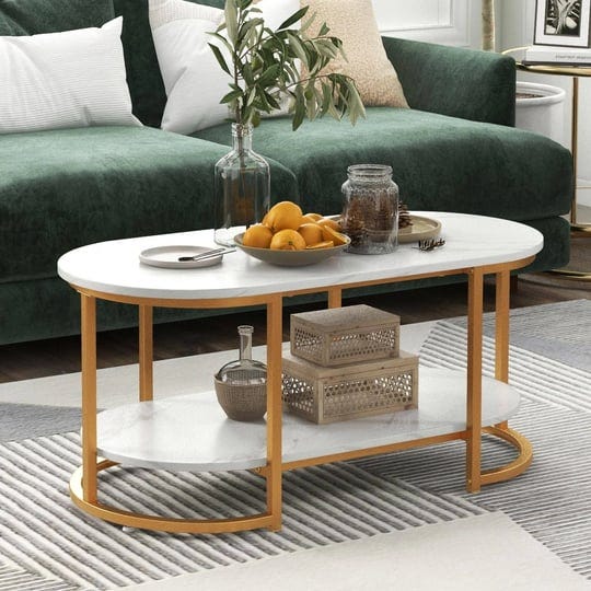 tangkula-modern-coffee-table-39-oval-center-table-w-white-faux-marble-top-gold-finished-metal-frame--1