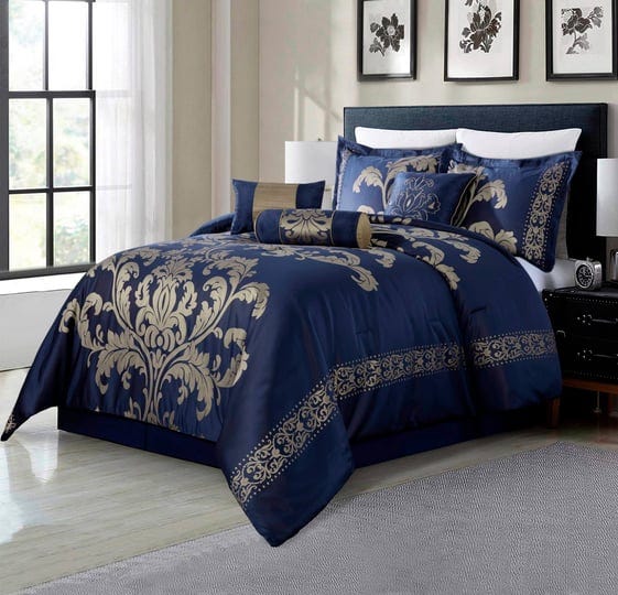 chezmoi-collection-7-piece-jacquard-floral-comforter-set-king-navy-gold-1