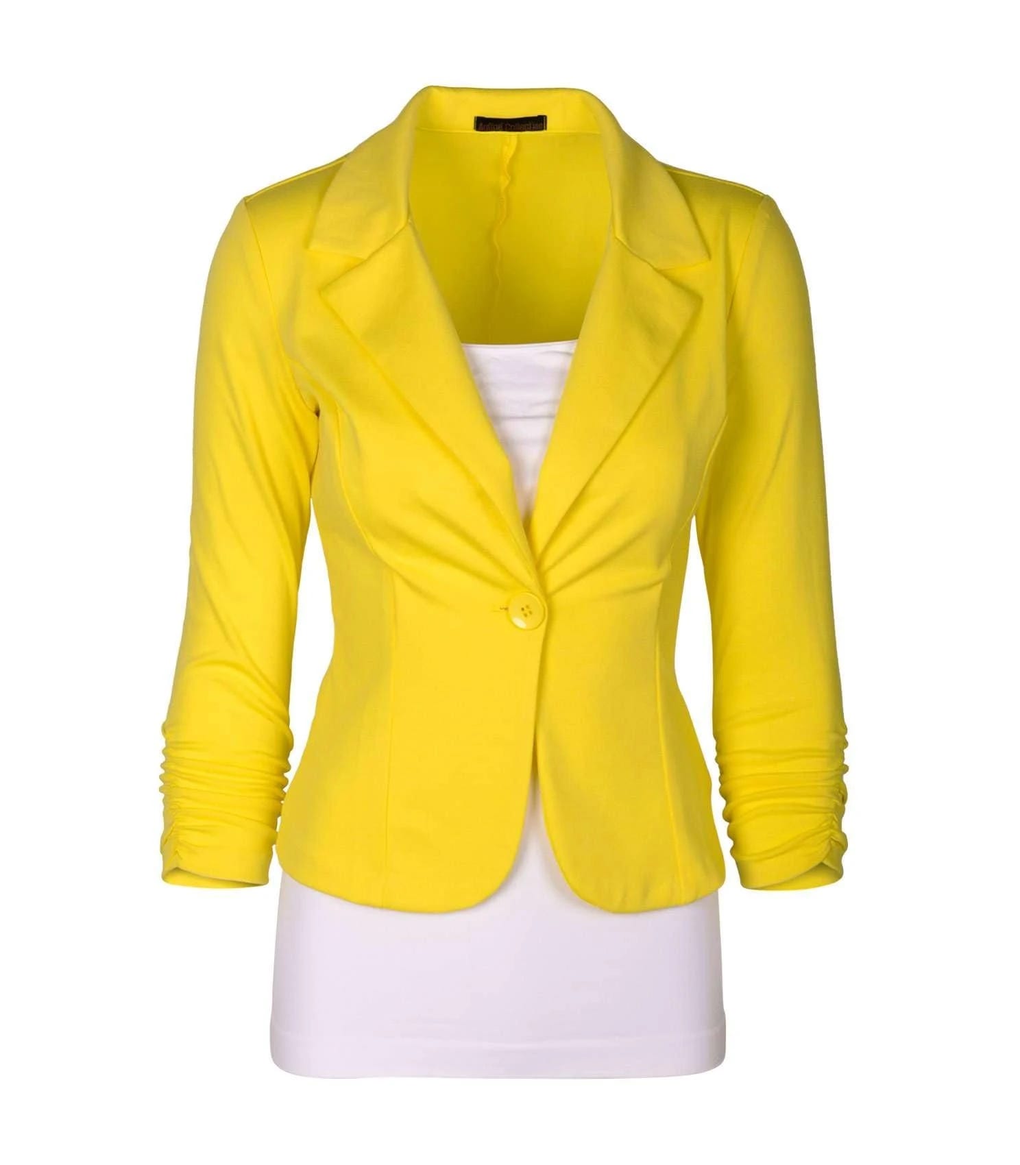 Yellow Casual Work Blazer: Versatile and Made in USA | Image