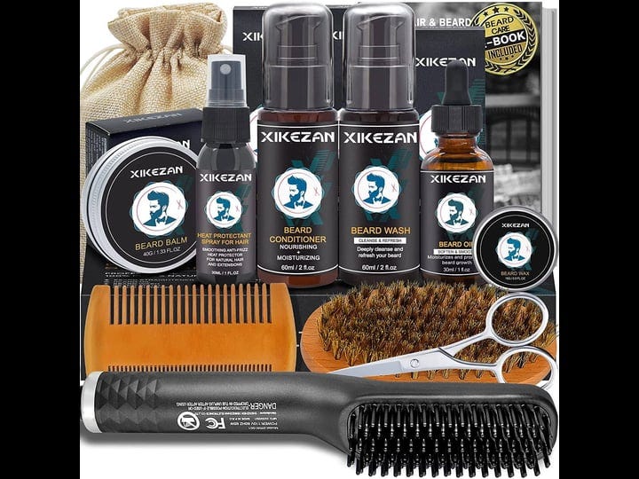 xikezan-beard-straightener-kitbeard-growth-grooming-kit-w-beard-straightenerheat-protectant-spraybea-1