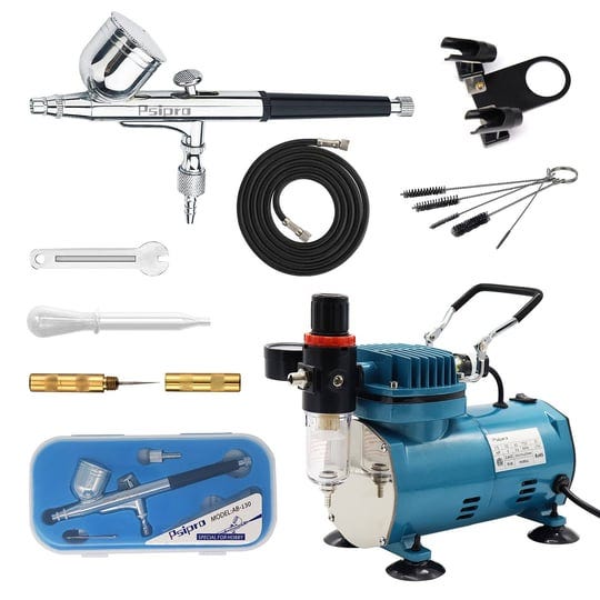 psipro-1-5hp-airbrush-compressor-with-gravity-dual-action-airbrush-and-airbrush-holder-cleaning-brus-1