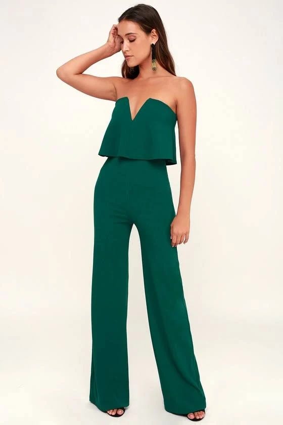 Lulus Power of Love Emerald Green Jumpsuit with Hidden Back Zipper | Image