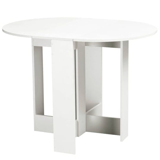 homcom-round-drop-leaf-folding-dining-table-white-1