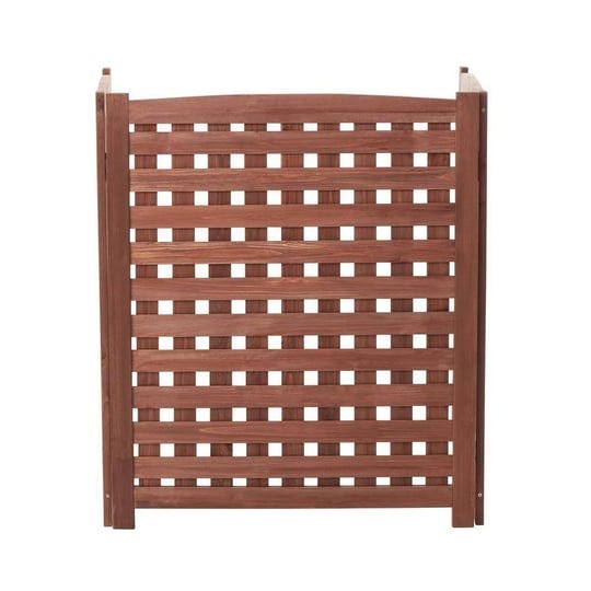 38-5-in-brown-cedar-outdoor-garden-fence-3-panels-privacy-fence-screen-to-hide-air-conditioner-fence-1