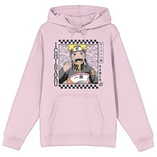 naruto-shippuden-ichiraku-checker-border-long-sleeve-cradle-pink-mens-hooded-sweatshirt-large-1