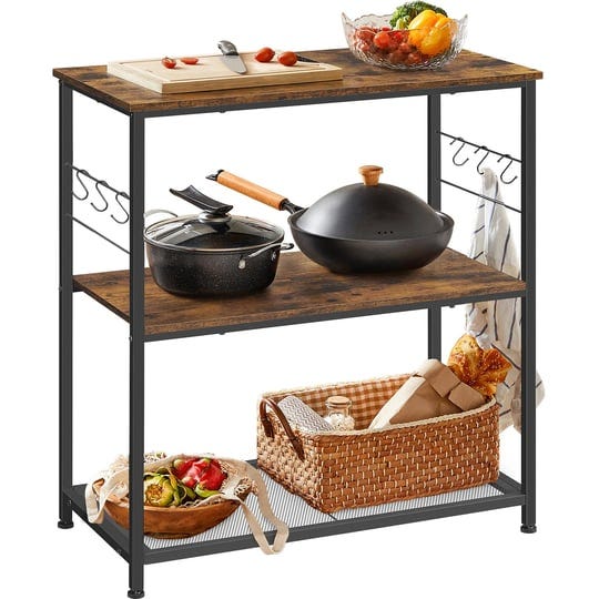 vasagle-bakers-rack-kitchen-shelf-kitchen-island-microwave-oven-stand-with-3-open-shelves-6-hooks-me-1