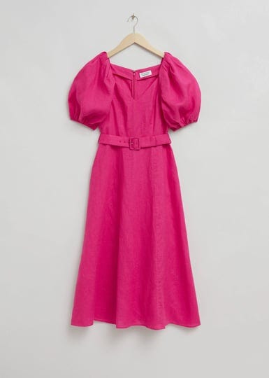 other-stories-linen-puff-sleeve-belted-midaxi-dress-in-pink-1