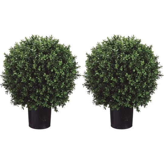 two-2-foot-outdoor-artificial-boxwood-ball-topiary-bushes-potted-uv-rated-plants-1