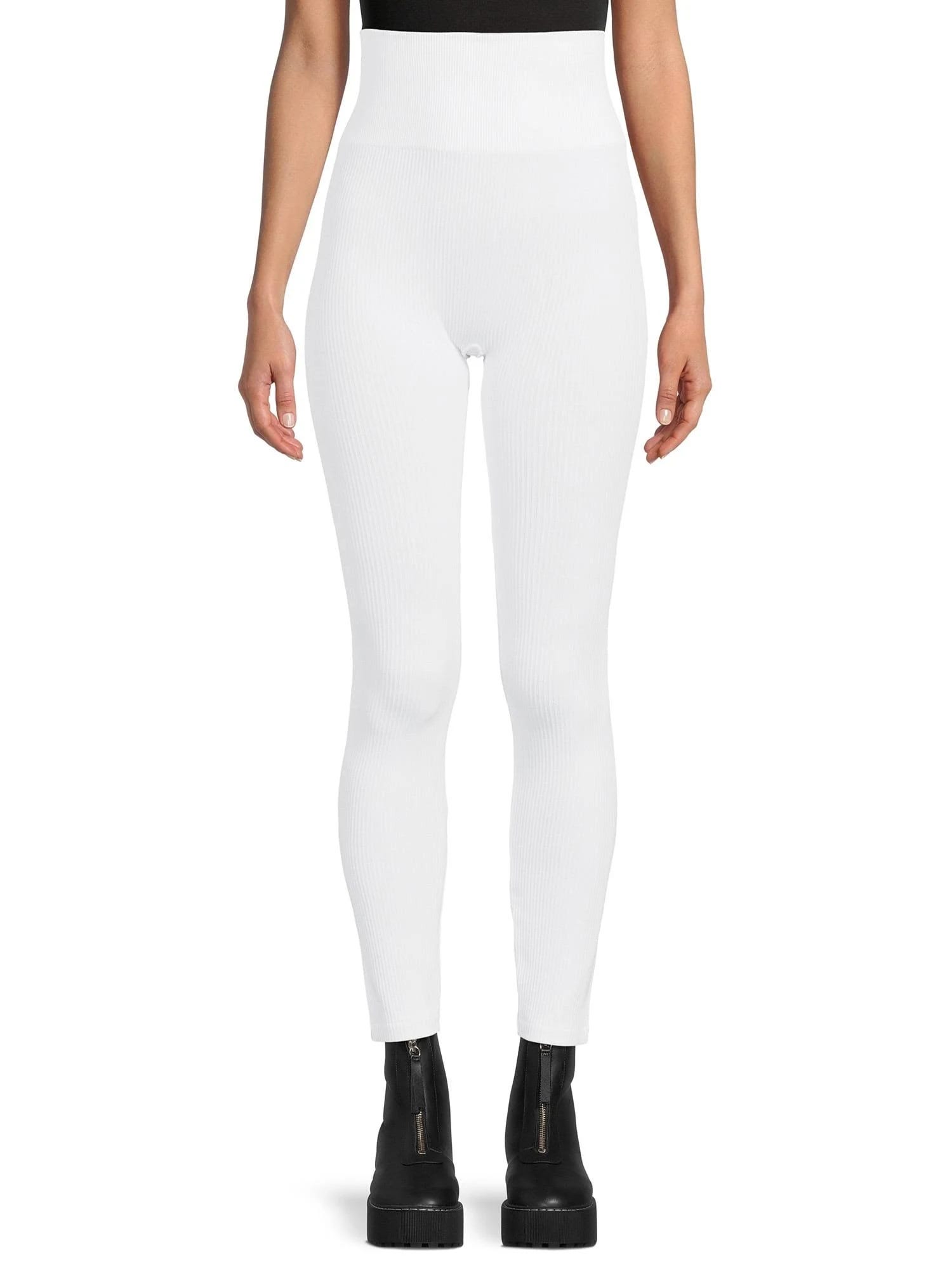 High Waisted White Leggings with Comfortable 360 Smoothing Waistband | Image