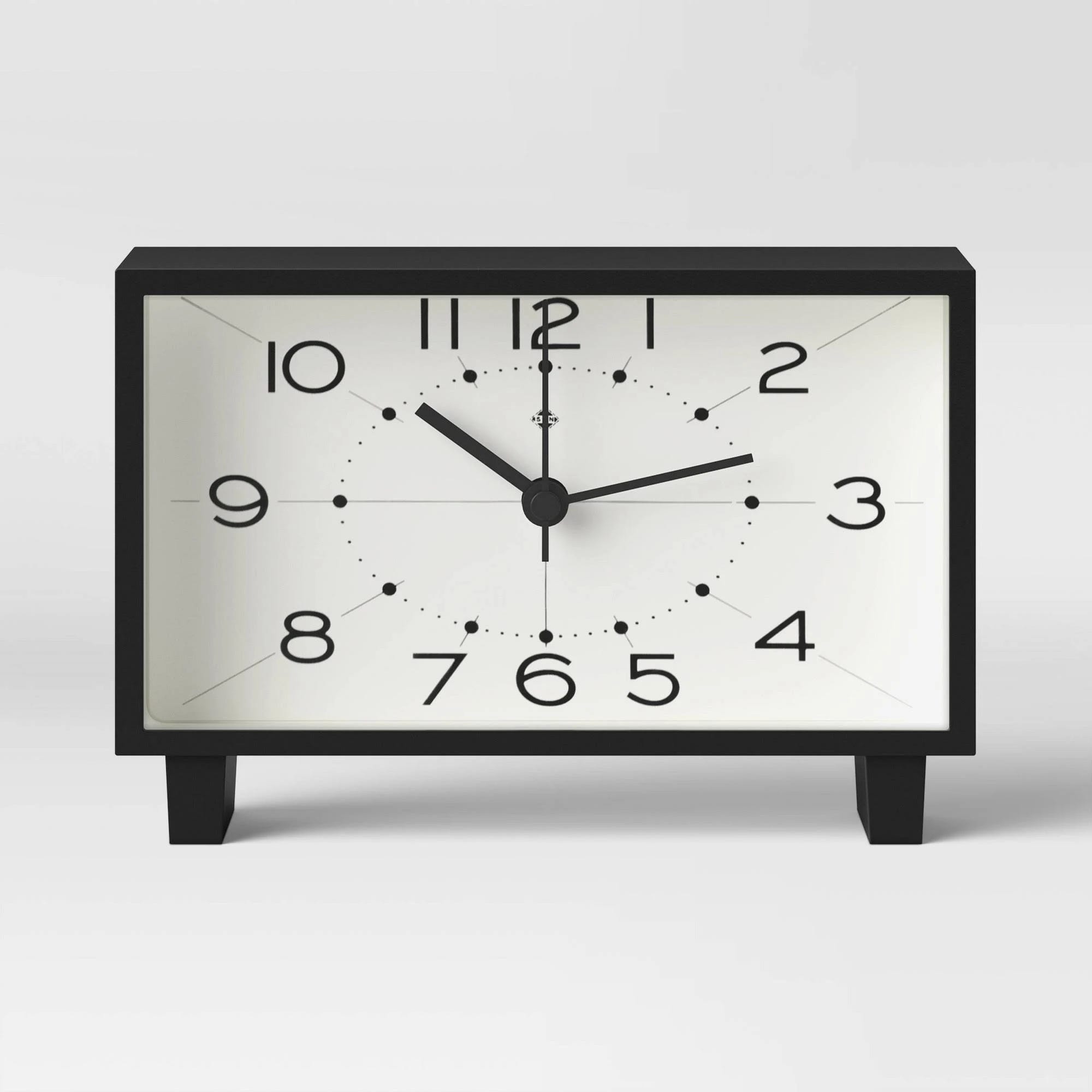Sleek Black Rectangle Mantel Clock for Tables and Shelves | Image