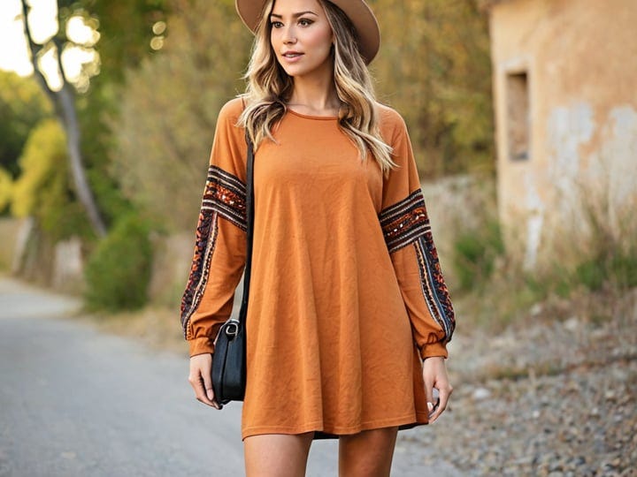 Brown-Long-Sleeve-Mini-Dress-4