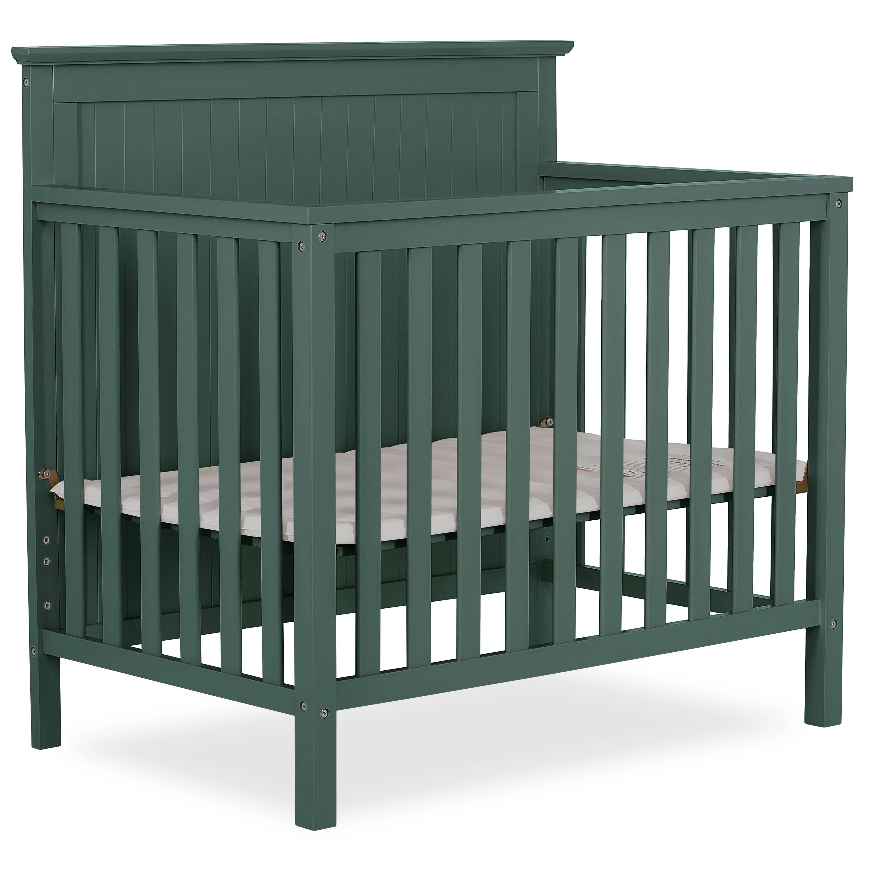 4-in-1 Dream on Me Ava Convertible Mini Crib (Olive) | Image