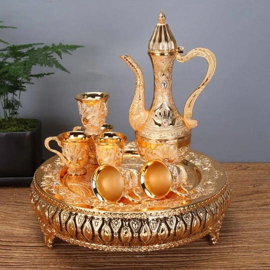 vintage-style-coffee-pot-with-6-coffee-cups-8-pieces-coffee-cup-set-including-tray-teapot-and-tea-cu-1