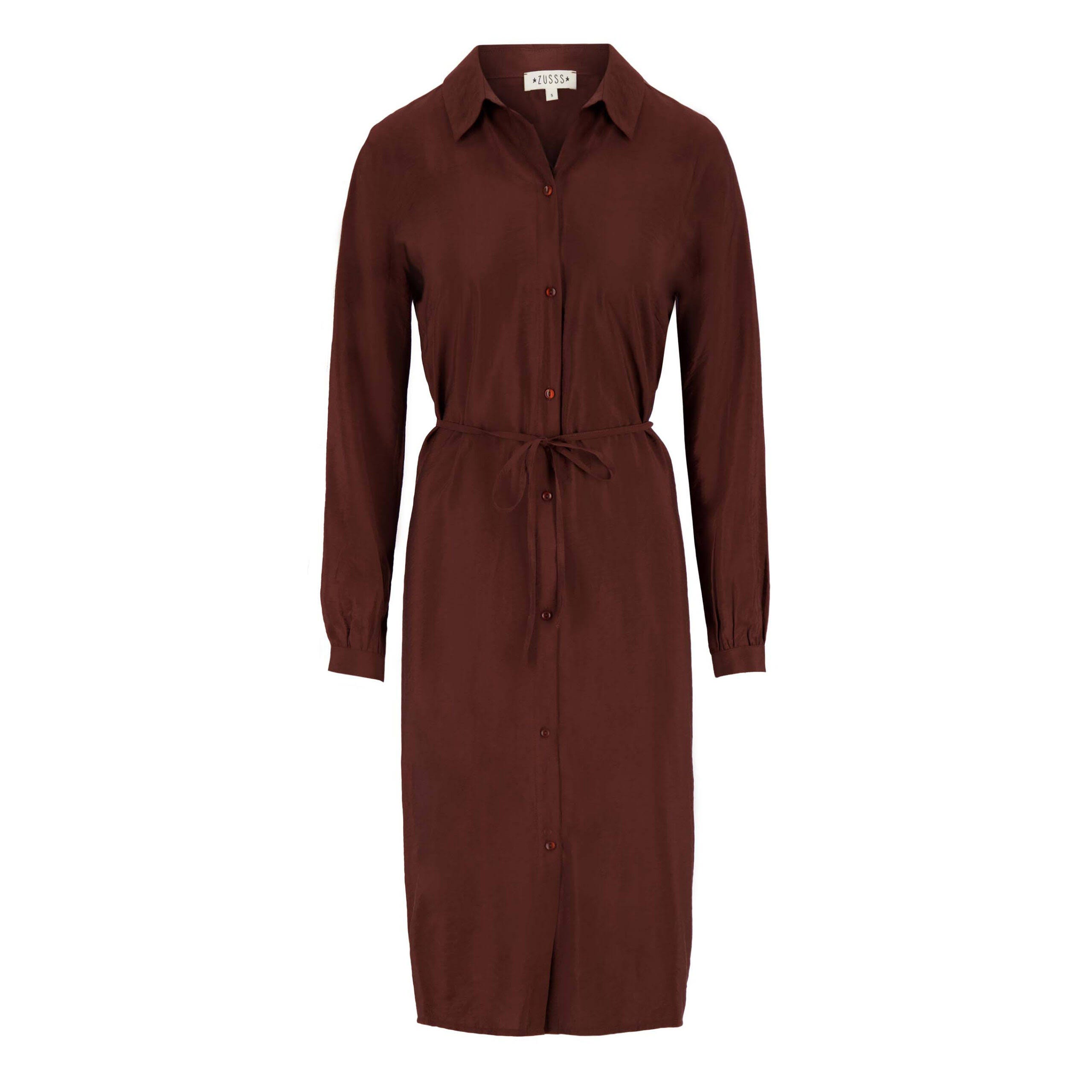 Chic Chocolate Brown Shirt Dress for Fall | Image