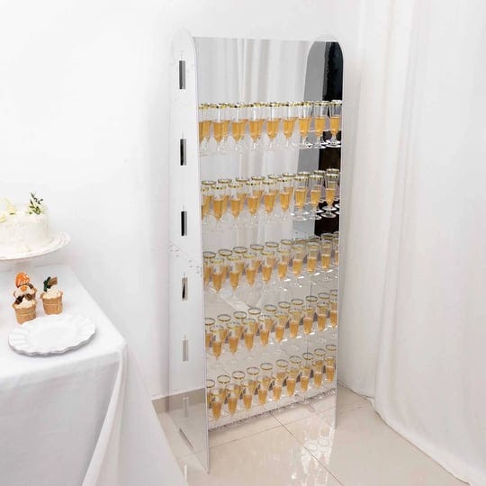 5ft-silver-mirror-finish-5-tier-40-champagne-glass-holder-wall-stand-foam-board-wine-glass-standing--1