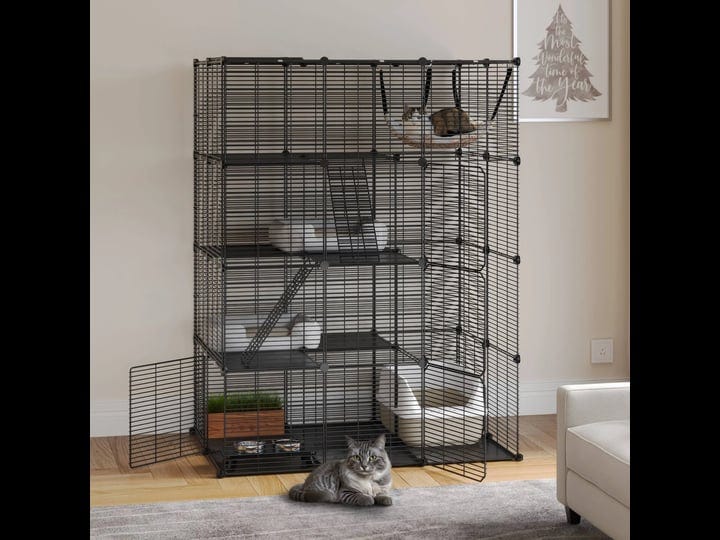 4-tier-large-indoor-cat-cage-crate-diy-pet-playpen-with-free-hammock-detachable-dense-metal-wire-bla-1