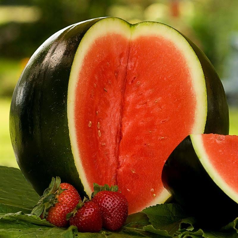 Everwilde Farms Black Diamond Watermelon Seeds - Record-Breaking 81 lb Honeydew Variety | Image