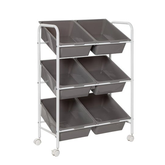 honey-can-do-6-bin-rolling-storage-or-craft-cart-grey-white-1