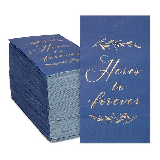 sparkle-and-bash-100-pack-navy-blue-napkins-for-wedding-reception-with-gold-foil-heres-to-forever-3--1