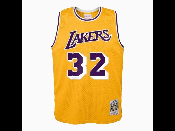 mitchell-and-ness-swingman-magic-johnson-los-angeles-lakers-nba-1984-85-jersey-infants-gold-24-month-1