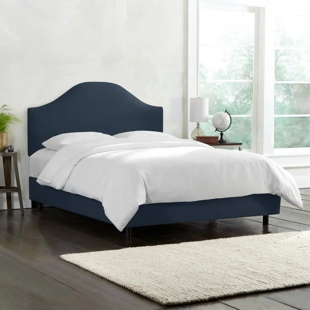 Standard Upholstered Navy King Bed Frame | Image