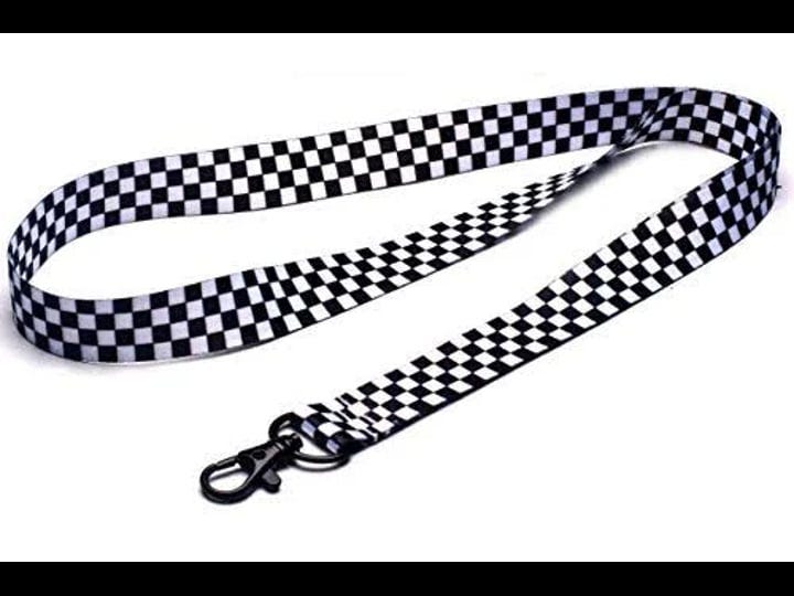 eastex-checkered-lanyard-keychain-for-id-keys-badges-fob-racing-flag-lanyard-1