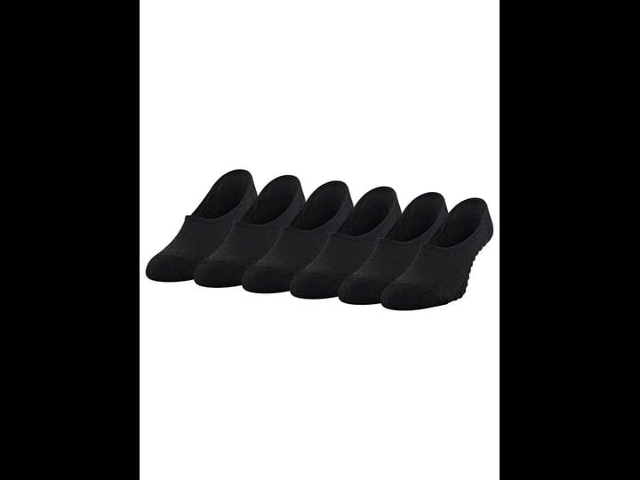 peds-womens-spun-poly-cushion-sole-no-show-liner-with-gel-tab-6-pairs-size-shoe-size-5-10-black-1