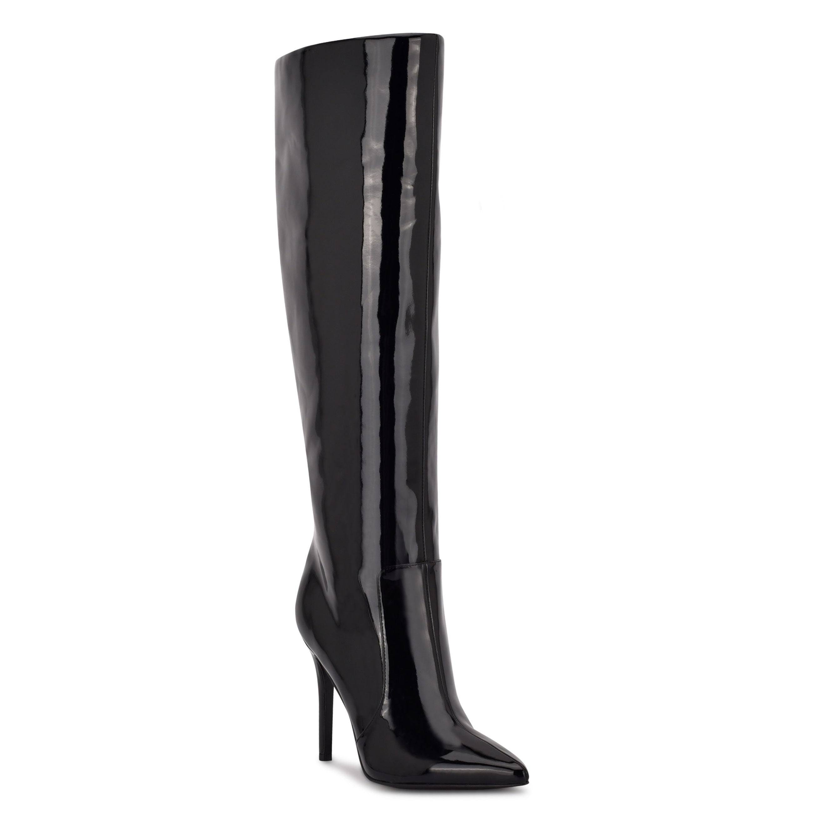 Nine West Black Ultra-High Pointed Knee-High Boots | Image