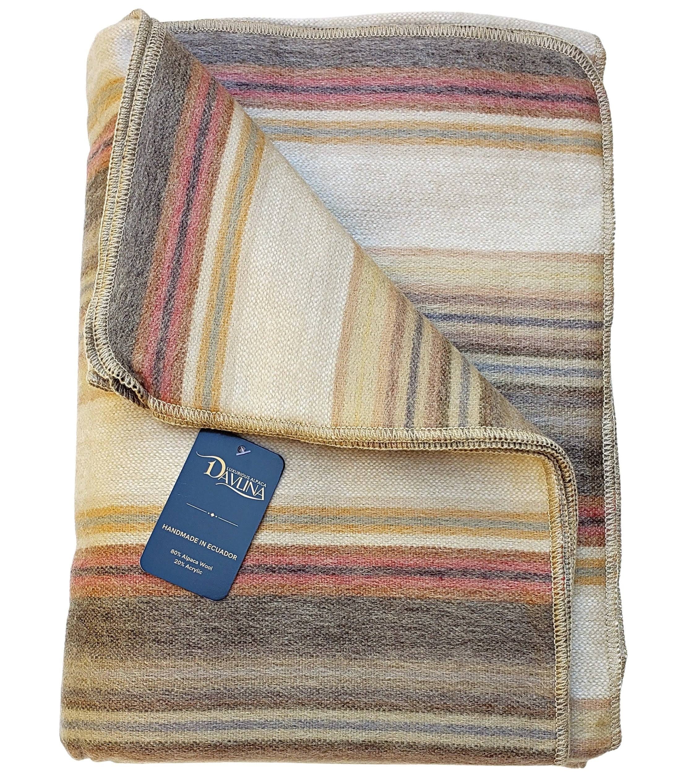 Davlina Alpaca Wool Non-Itchy Lightweight Breathable Throw Blanket | Image