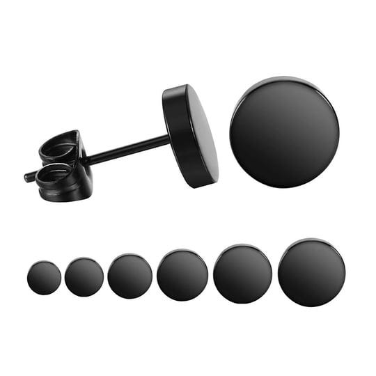 lieblich-black-round-stud-earrings-set-stainless-steel-ear-studs-for-men-women-7
