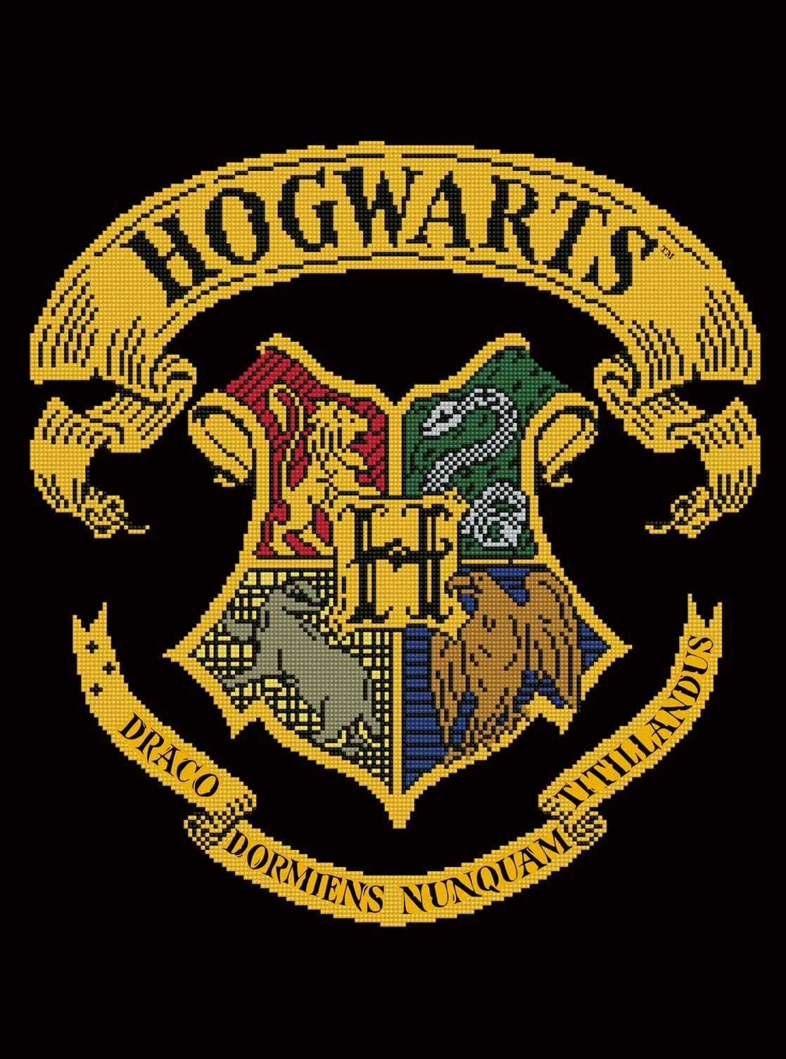 Harry Potter Hogwarts Crest Diamond Painting Kit - Unique Glittery Craft Experience | Image