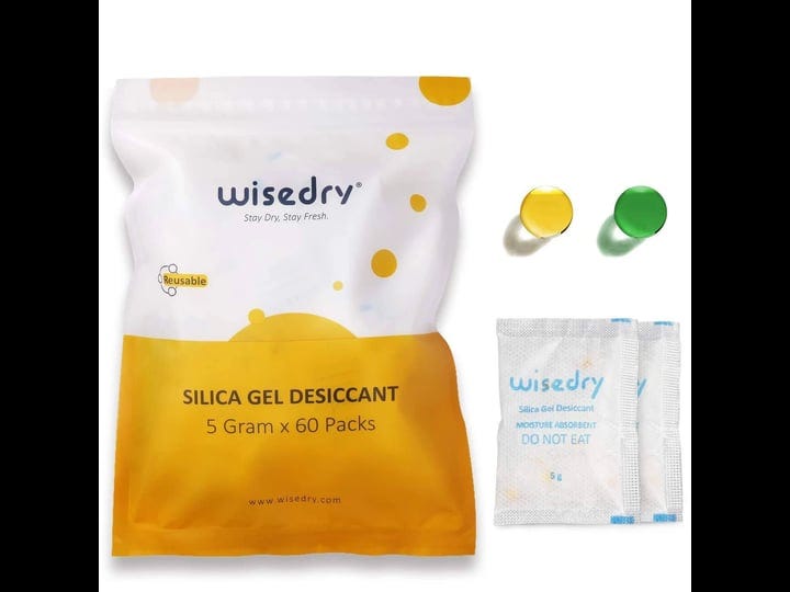 wisedry-5-gram-60-packs-silica-gel-packets-rechargeable-desiccant-pouches-with-color-indicating-bead-1