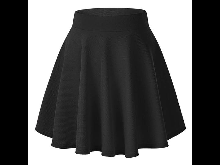 urban-coco-womens-basic-versatile-stretchy-flared-casual-mini-skater-skirt-medium-black-1