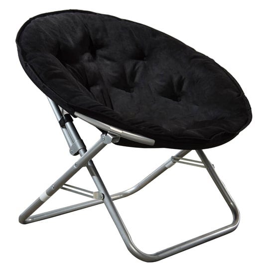 mainstays-faux-fur-saucer-chair-black-1