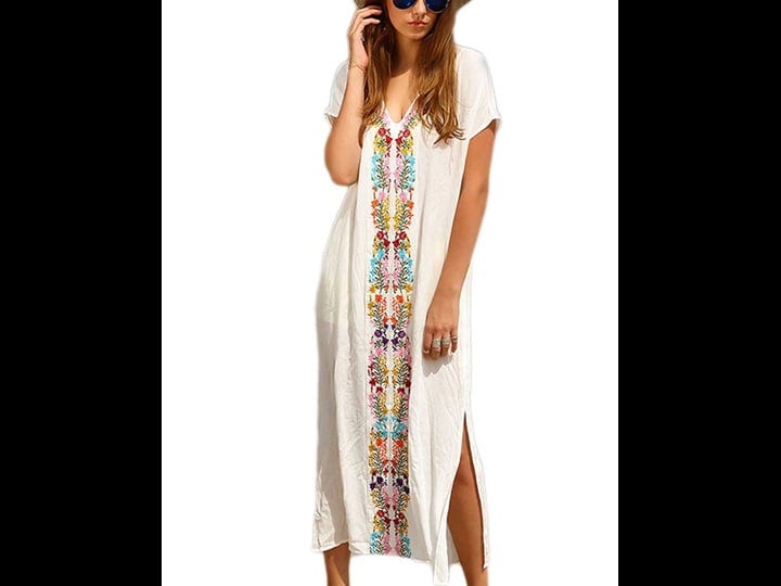 bsubseach-women-white-embroidery-short-sleeve-swimsuit-cover-up-long-maxi-dress-kaftan-one-size-1