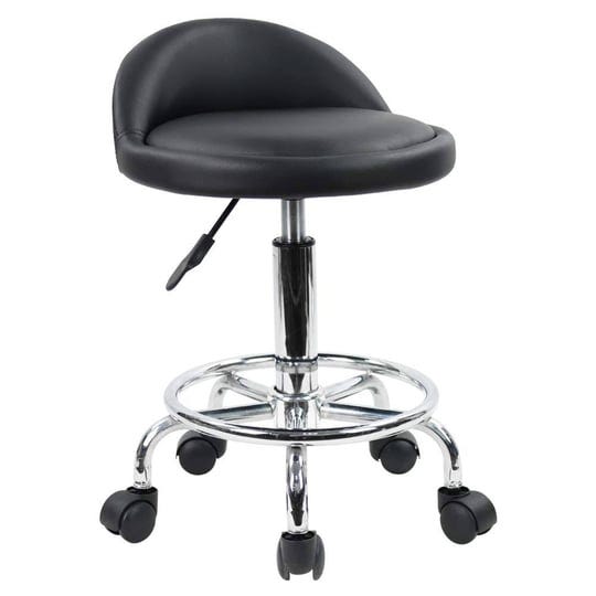 kktoner-pu-leather-round-rolling-stool-with-foot-rest-height-adjustable-swivel-drafting-work-spa-tas-1