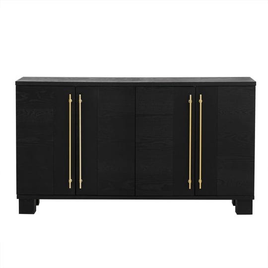 merax-black-wood-traditional-style-sideboard-with-adjustable-shelves-and-gold-handles-for-kitchen-di-1