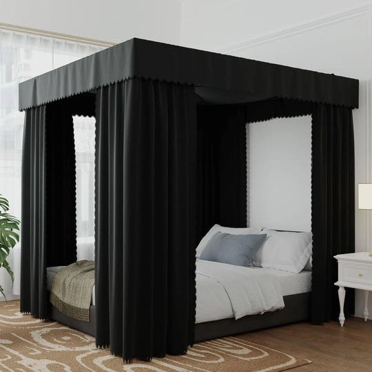 hvqic-black-canopy-bed-curtains-4-corner-post-bed-curtains-california-king-bed-curtains-lightproof-d-1