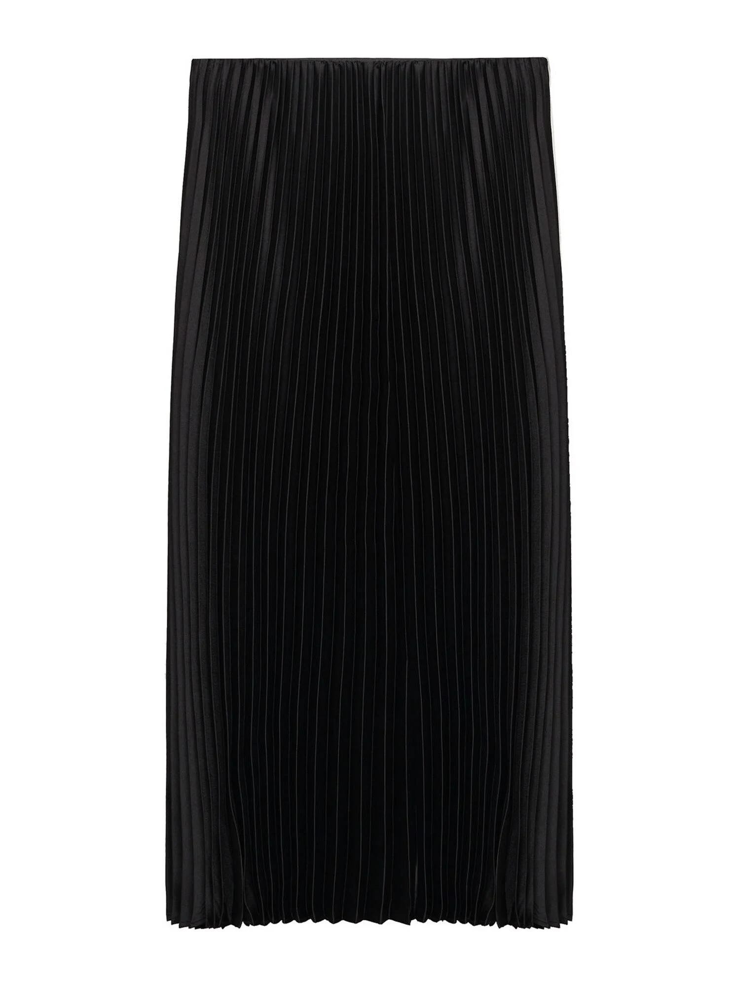 Black Satin Midi Skirt from Mango | Image
