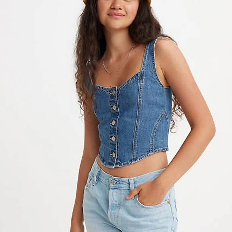 Levi's Premium Denim Corset Top - Women's Clothing | Image