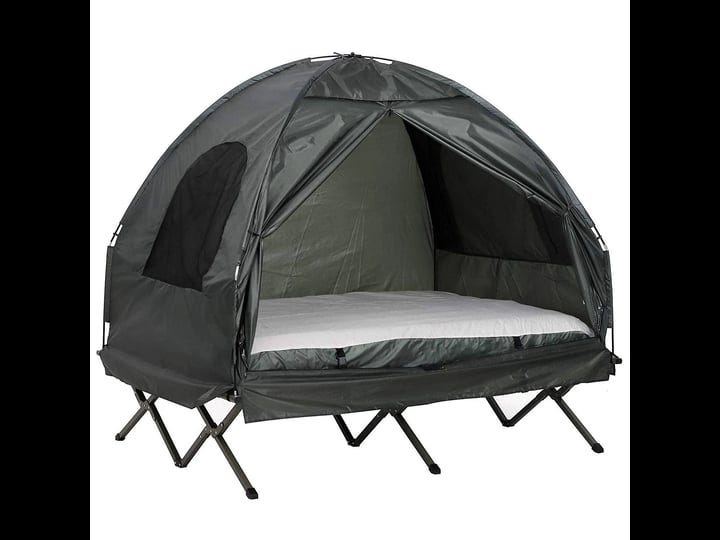 outsunny-2-person-portable-elevated-camping-cot-tent-combo-set-1