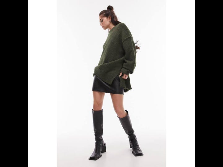 topshop-oversize-pullover-sweater-in-dark-green-1