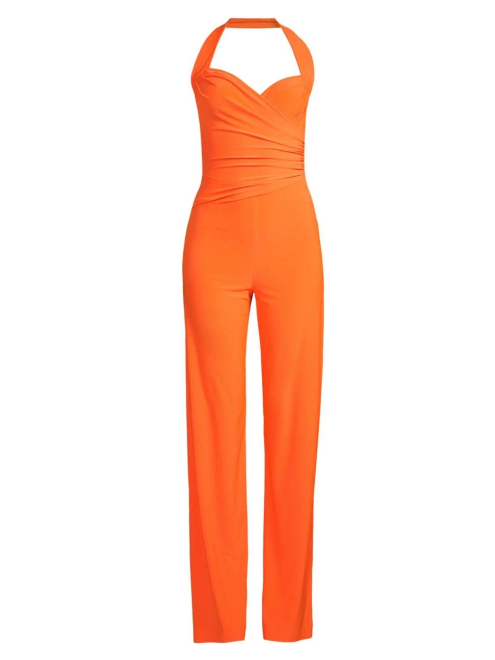 Stylish Jumpsuit in Orange with Ruching Detail | Image